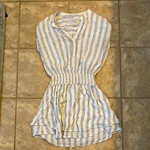 Rails Blue and Cream Striped Top